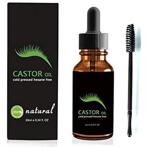 1Bottle Organic Castor Oil Lash Growth Serum Hair Treatment Lash Booster Eyebrow Enhancing Serum Stimulate For Eyelashes, Eyebrows Hair Growth(10ml/0.34fl.oz)