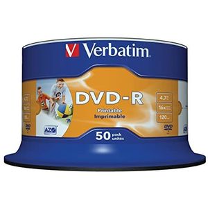 Verbatim 43533 4,7 GB, 16 x DVD-R, groot, bedrukbaar, 50 stuks
