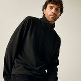 Zwarte dunne fleece trui met halve rits merk Regatta