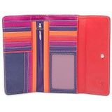 mywalit Dames lederen Tri-fold Zip Wallet Portemonnee - 269-75 - Sangria, Meerkleurig., Eén maat