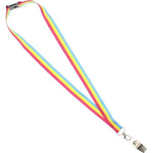 Zac's Alter Ego Sleutelkoord/Lanyard Pansexual met fluitje Multicolours
