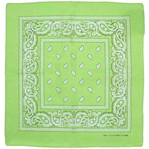 Zac's Alter Ego - Lime Green Paisley print Bandana - Groen