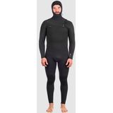 ONeill ONeill ONeill Hyperfreak 5/4+ Chest Zip w/Hood Zwart - Wetsuit Heren