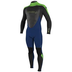 ONEILL WETSUITS Boys' Epic 5/4mm Back Zip Full Wetsuit, Navy/Black/Dayglo, 10