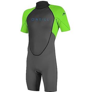 O'Neill Heren Reactor-2 2mm Back Zip Spring Wetsuit, Graphite/Dayglow, XS