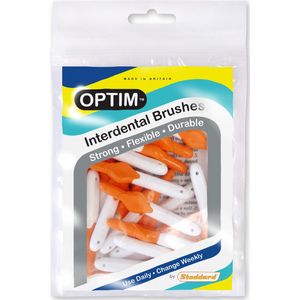 Stoddard Optim interdentale borsteltjes | interdentale ragers ORANJE, 0,45 MM, GROOTVERPAKKING |(25 stuks in verpakking)