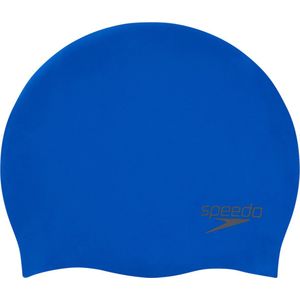 Speedo Plain Moulded Silicone Cap Blauw Unisex Badmuts - Maat One size