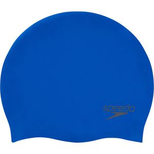 Speedo Plain Moulded siliconen pet badmuts, uniseks, volwassenen, neon blauw, één maat