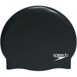 Speedo Plain Moulded Silicone Cap Zwart Unisex Badmuts - Maat One size