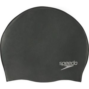 Speedo Plain Moulded Silicone Cap Unisex Badmuts Zwart