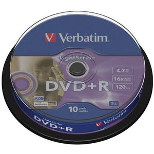 Verbatim 43576 16x DVD+R Lightscribe 4,7 GB (Pack van 10)