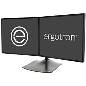 Ergotron DS Series DS100 Dual Monitor Desk Stand, Horizontale DS Series DS100 Dual Monitor Desk Stand, horizontaal, 14 kg, 61 cm (24 inch), 75 x 75 mm, 100 x 100 mm, zwart