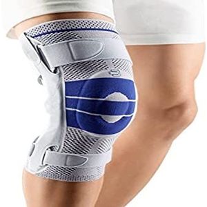 BAUERFEIND - GenuTrain S - Scharnierende kniebrace ondersteuning - Geavanceerde stabiliteit van het kniegewricht - Linker knie - Maat 3 - Kleur Titanium