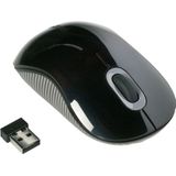 Targus Draadloze muis + USB-ontvanger, compacte muis met Blue Trace-technologie, ergonomische bureaumuis voor rechts- en linkshandigen - zwart, AMW50EU