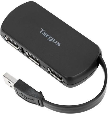 Targus - 4-Poorts USB 2.0-Hub - Zwart - USB 2.0 - Plug & Play