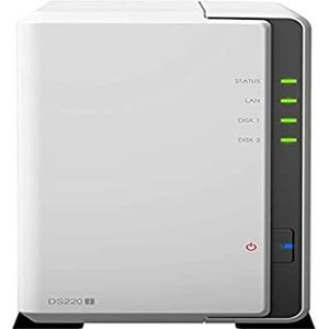 Synology DS220j 4TB 2 Bay Desktop NAS Solution , Installed with 2 x 2TB Western Digital Red Drives