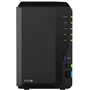 Synology DS220+/6TB IW NAS 2 sleuven met 2 x Ironwolf 3TB harde schijven