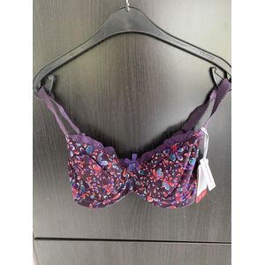 Panache superbra Lingerie Fern BH - underwired balconnet bra - rood/paars/blauw/zwart - maat E70