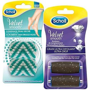 Scholl - Velvet Smooth - Vervangende Roller Heads - 2 Stuks - Extra Ruw