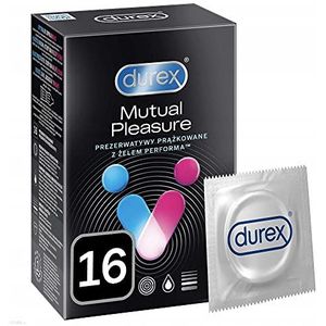 Durex Mutual Pleasure condooms - voor een gemeenschappelijk hoogtepunt, per stuk verpakt (1 x 16 stuks)