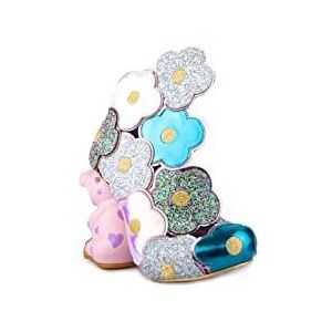 Irregular Choice Hippo-ray Pomp voor dames, Blauwe veelkleurig, 41 EU