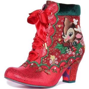 Irregular Choice Rendier Ride enkellaars voor dames, Rood, 41 EU