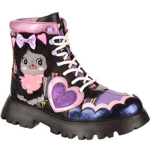 Irregular Choice Dames schattigste Kitty Fashion Boot, Zwart, 38 EU