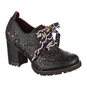 Irregular Choice Vrouwen Glitter Grunge Oxford, Zwart, 42 EU