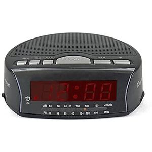 LLOYTRON ""Daybreak"" wekkerradio met buzzalarm of radio - snooze-functie - slaaptimer - draai-tuning en volumeregeling - netvoeding - AM/FM-radio - J2006BK - zwart