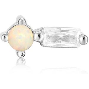 Ania Haie AH E047-03H Ear Edit Dames Oorbellen - Oorknopjes - Sieraad - Zilver - 925 Zilver - Opaal - 3 mm breed - 5 mm lang