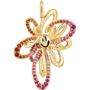 Ania Haie AH NC048-39G Pop Charms Dames Hanger - Bloemen - Sieraad - Zilver - Goudkleurig - 925 Zilver - 21 mm breed - 26 mm lang