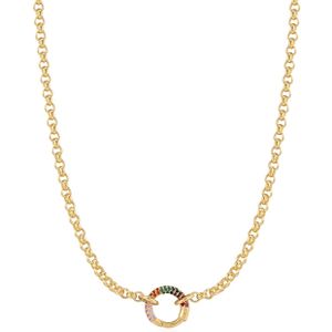 Ania Haie AH N048-07G Pop Charms Dames Ketting - Collier - Sieraad - Schakelketting - Zilver - Goudkleurig - 925 Zilver - Jasseron