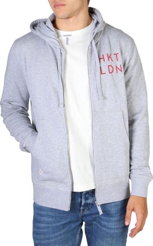 Hackett - Bomuld Sweater - Grijs - Hoodie met Rits
