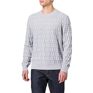 Hackett London Herentrui met H-patroon, Grijs (Licht Grijs Marl 913), XS