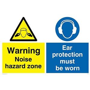 Viking Signs CP268-A2L-AC Waarschuwing Noise Hazard Zone, gehoorbescherming must be wear, 3 mm, van aluminium composietmateriaal, 600 mm h x 400 mm l