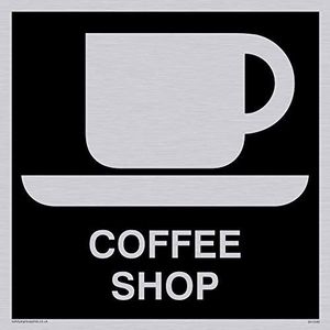 Viking Signs DV1049-S15-SV schild ""Coffee Shop"", zwart, negatief, zelfklevend, van vinyl, 150 mm H x 150 mm L