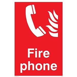 Viking Signs FV363-A4P-V ""Fire Phone"" brandveiligheidssignaal, Vinyl/Sticker, 200 mm H x 300 mm W