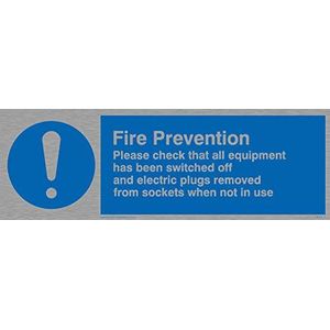 Viking Signs MF312-L15-MS Brandweerstandssignaal, roestvrij staal, maritieme kwaliteit, 50 mm H x 150 mm W