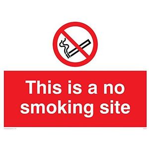 Viking Signs PC537-A1L-AC ""This Is A No Smoking Site"" Sign, Aluminium Composite, 600 mm H x 800 mm W