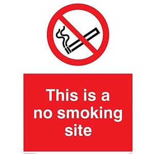Viking Signs PC537-A1P-1M ""This Is A No Smoking Site"" Sign, 1 mm Semi-Rigid Kunststof, 800 mm H x 600 mm W