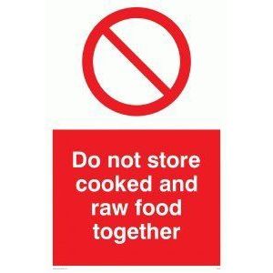 Viking Signs PH208-A1P-AC"" Do Not Store Koken En Raw Food Together"" 800 x 600 mm Aluminium composietplaat