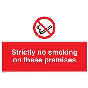 Viking Signs PS17-A4L-1M ""Strictly No Smoking On These Premises"" Sign, Plastic, 1 mm Semi-Rigid, 200 mm H x 300 mm W