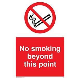 Viking Signs PS4-A6P-3M ""No Smoking Beyond This Point"" Sign, Kunststof, 3 mm Rigid, 150 mm H x 100 mm W