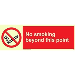 Viking Signs PS4-L15-P ""No Smoking Beyond This Point"" Sign, Kunststof, Semi-Rigid Photoluminescent, 50 mm H x 150 mm W