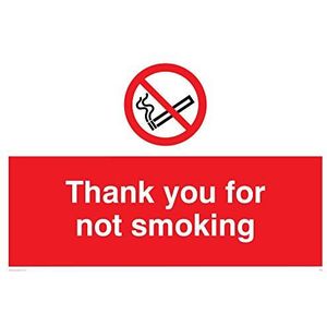 Viking Signs PS6-A2L-AC ""Thank You For Not Smoking"" Sign, Aluminium Composite, 400 mm H x 600 mm W