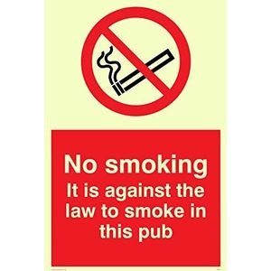 Viking Signs PS987-A4P-PV"" Geen smoking. Het is voortaan het Law To Smoke In Deze Pub"", 300 x 200 mm