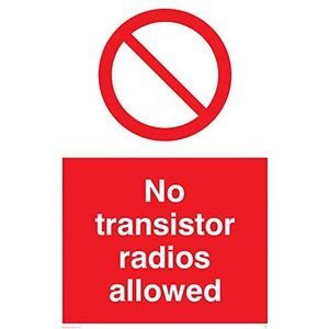 Viking Signs PV51-A2P-AC ""No Transistor Radios Allowed"" Sign, Aluminium Composite, 600 mm H x 400 mm W
