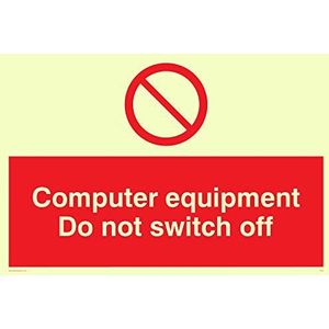 Viking Signs PV52-A4L-PV""Computer Equipment Do Not Switch Off"" sticker fotoluminescerend 200 mm H x 300 mm B