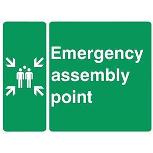 Viking Signs Bord ""Noodmontagepunt"", 1 mm, kunststof, halfstijf, 300 mm hoog x 400 mm breed, SY474-A3L-1M
