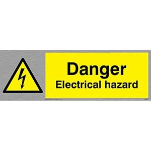 Viking Signs WE67-L15-MS bord ""Danger Electrical Hazard"" van roestvrij staal in marinekwaliteit, 50 mm hoogte x 150 mm breedte